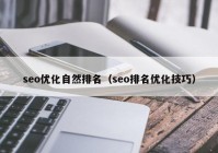 seo优化自然排名（seo排名优化技巧）